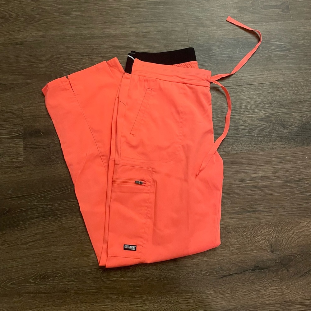 Greys Anatomy Bright Coral Scrub Pants